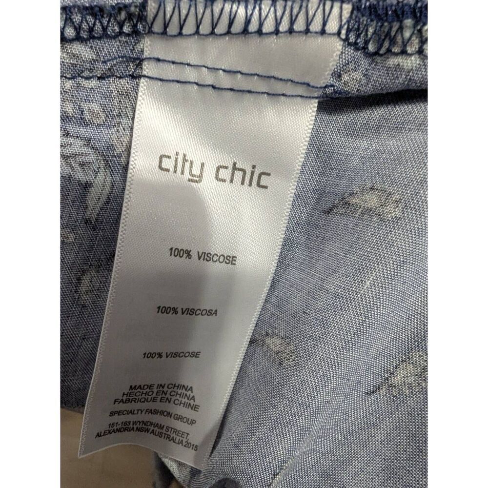 City Chic Dress Blue Patchwork Maxi Women's Plus Size (20/2XL) Boho Western NWT - Picture 11 of 13